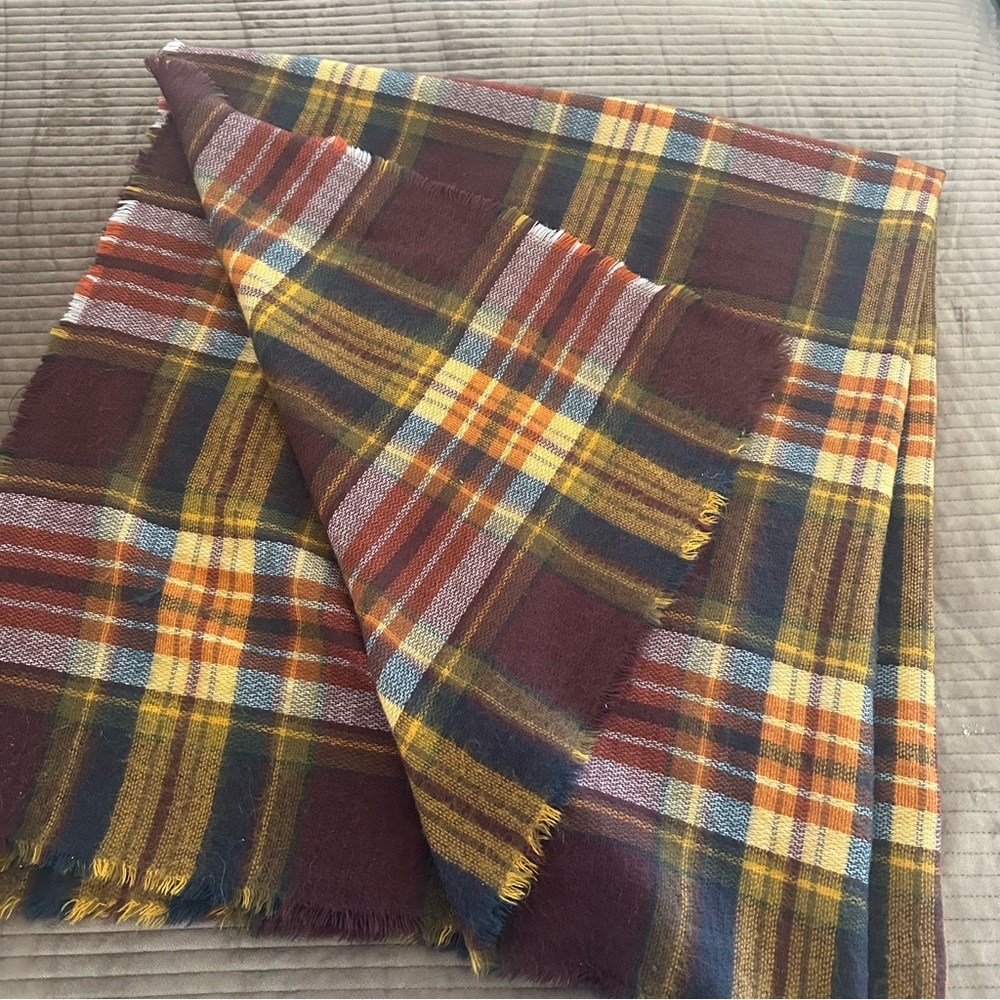 Zando Soft Autumn Tartan Plaid Chunky Wrap Scarf - Picture 7 of 11